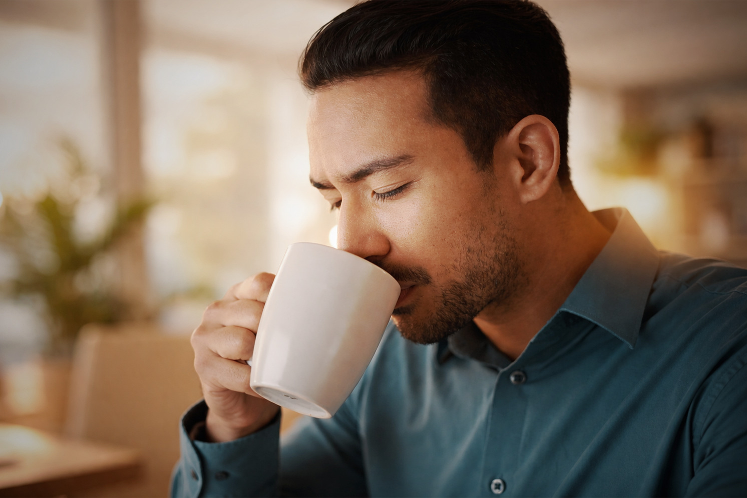Persona buscando mantener energía natural sin depender del café