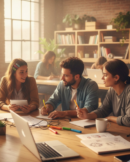 Personas concentradas trabajando con enfoque mental